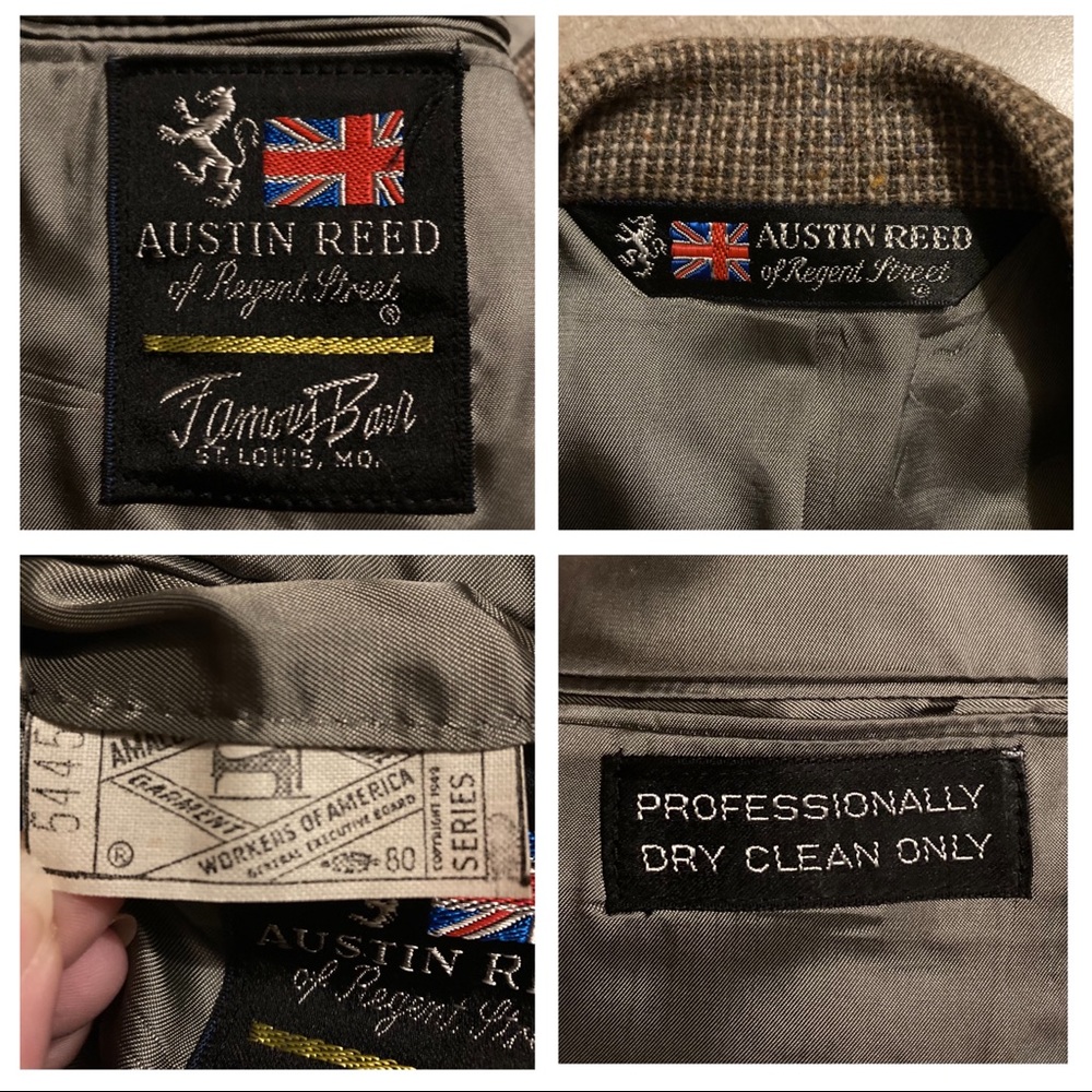 Vintage Austin Reed blazer, circa 1968-1976. Primarily brown & tan-wool(?) blend - Picture 10 of 13
